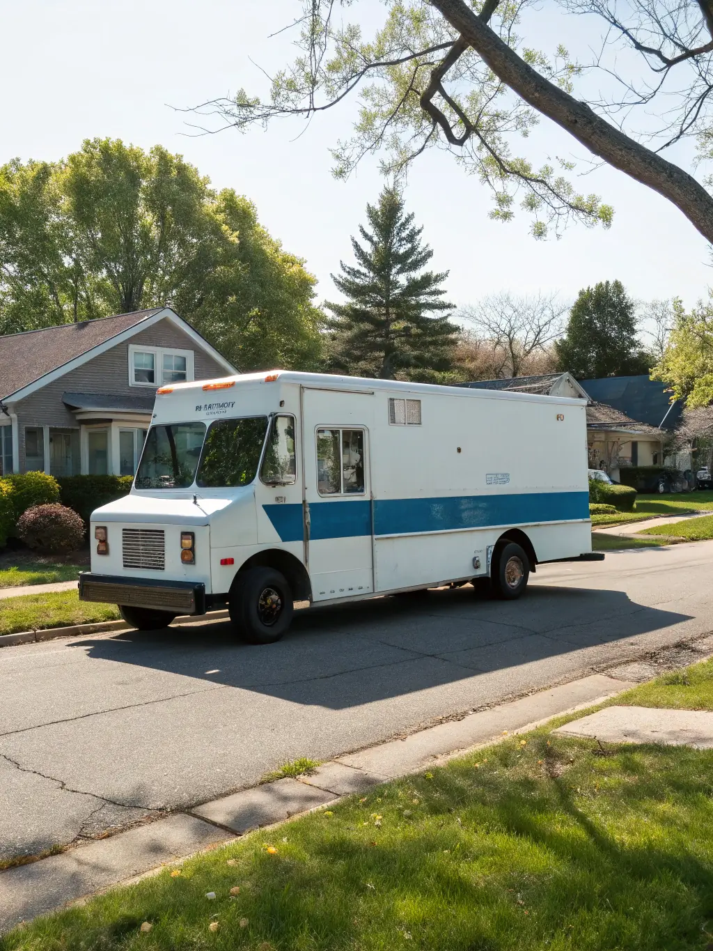 A picture of a V8sports branded truck delivering a luxury car to a client's residence, showcasing the final delivery service.